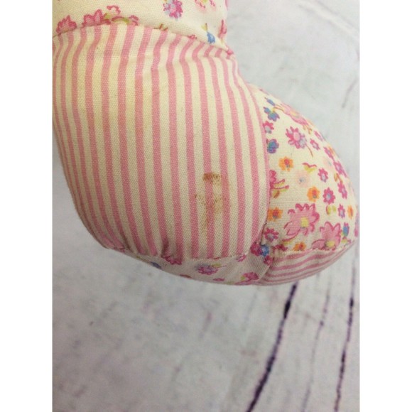 120219_XXX_v1.jpg The Childrens Place Bunny Rabbit Plush Stuffed Animal Pink Cream Floral Stripes